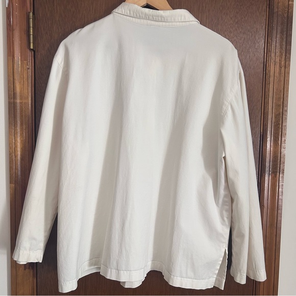 Eileen Fisher Cream Collared Blouse - Picture 2 of 10